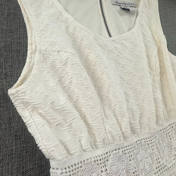 American Rag Fit & Flare Dress Medium Sleeveless‎ scoop Neck Zipper Ivory Lined - Picture 6 of 12